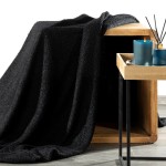 Narzuta na Fotel Koc Bukla 70x160 Czarny