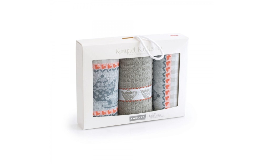 Komplet Ściereczek Kuchennych 3cz. Podwieczorek Szary