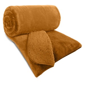 Narzuta Dwustronna Futerko Tkanina Barankowa Nina 170x210 Miodowa