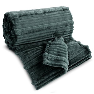 Koc 220x200 Wytłaczany Ciepły Nina Ciemna Mięta