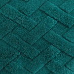Koc 150x200 Tłoczony Jednobarwny Ciemna Zieleń Caro