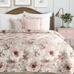 Narzuta Dekoracyjna 170x210 Florina Kwiaty Pudrowa