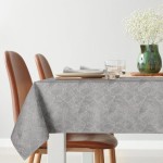 Obrus Srebrny 140x180 Żakardowy Wzór Isla