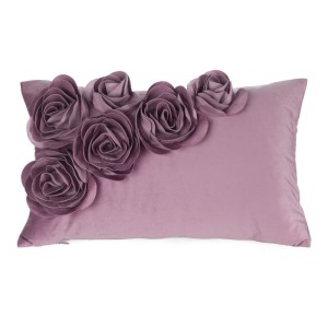 Poszewka Dekoracyjna Róże 30x50 Welwetowa Flores Ciemny Róż