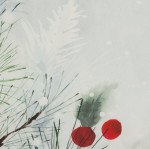 Pościel Świąteczna  160x200 Robin Biała Jasnoszara