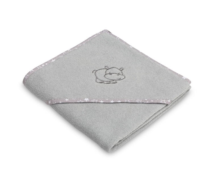 Okrycie Kąpielowe z Kapturkiem Hippo 80x80 Szare