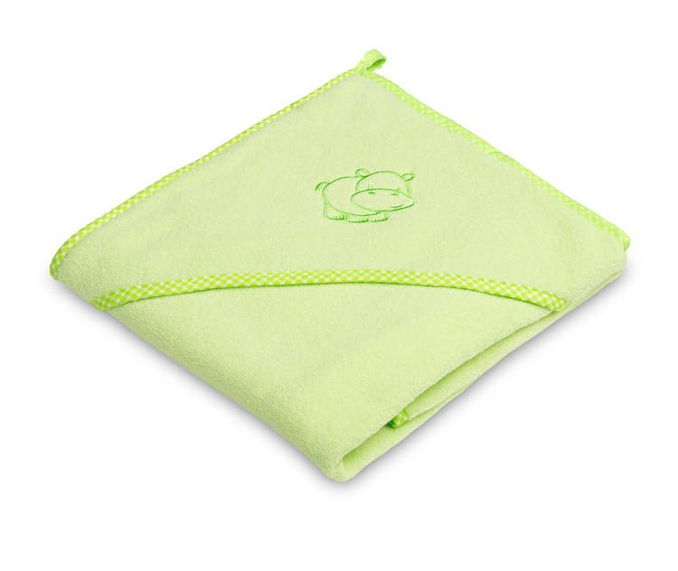 Okrycie Kąpielowe z Kapturkiem Hippo 80x80 Zielone