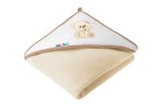 Okrycie Kąpielowe z Kapturkiem 100x100 Miś Ecru