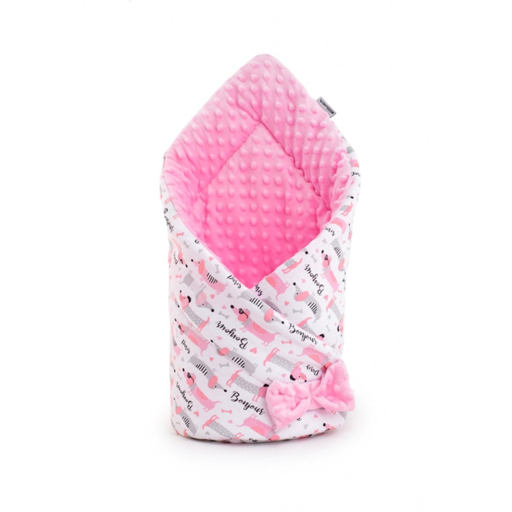 Rożek Minky Bocio 80x80 Róż Jamniki