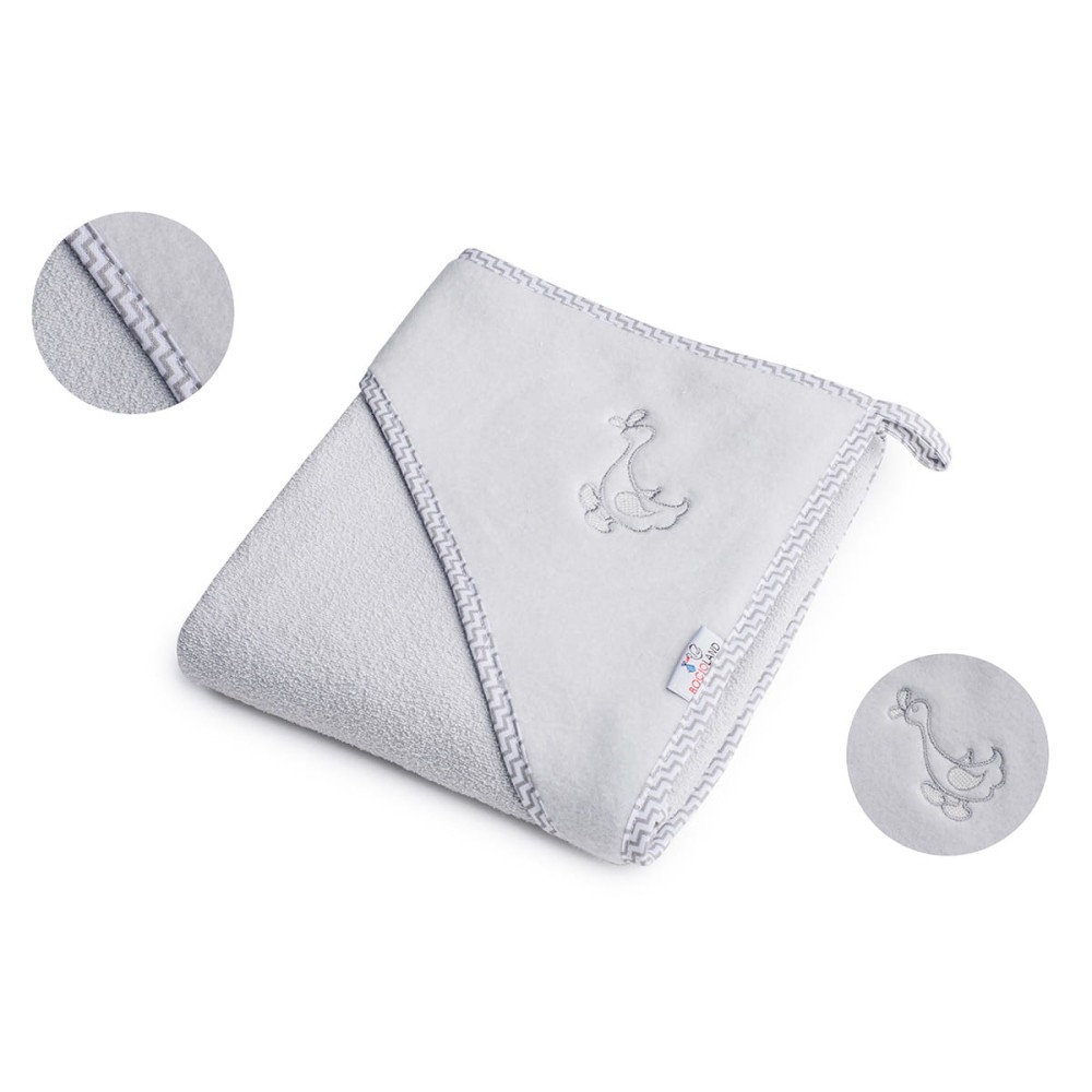 Okrycie Kąpielowe z Kapturkiem Bocio 100x100 Szare