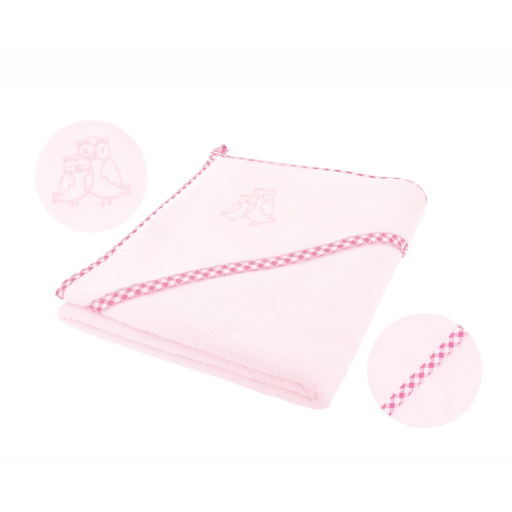 Okrycie Kąpielowe z Kapturkiem Bocio 80x80 Róż